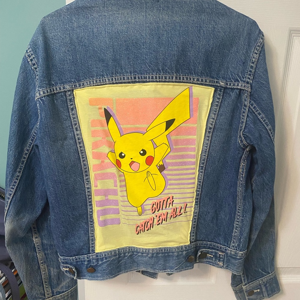 Repurposed Vintage “US TOP” jean jacket Pokemon